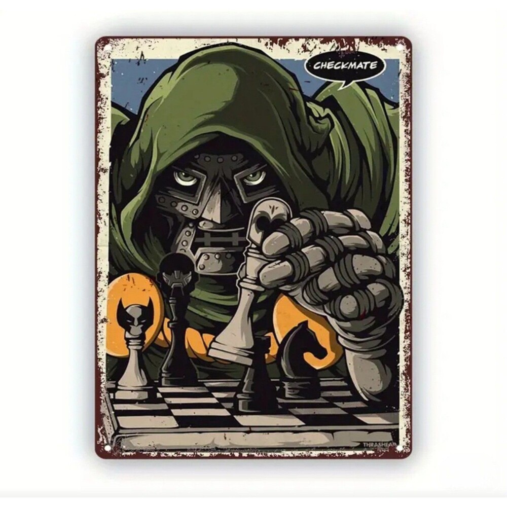 Marvel checkmate Dr.  DOOM metal wall‎ poster Comics